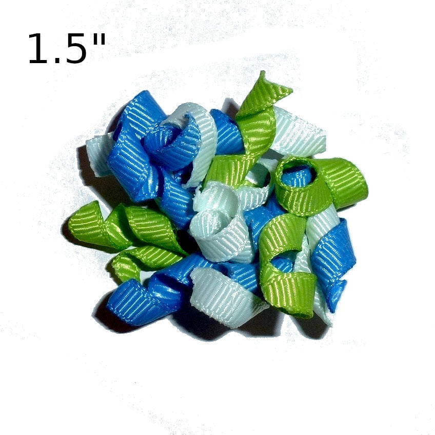 Puppy Bows small multicolor Korker loop dog bow pet hair clip barrette or latex bands corky curly corker