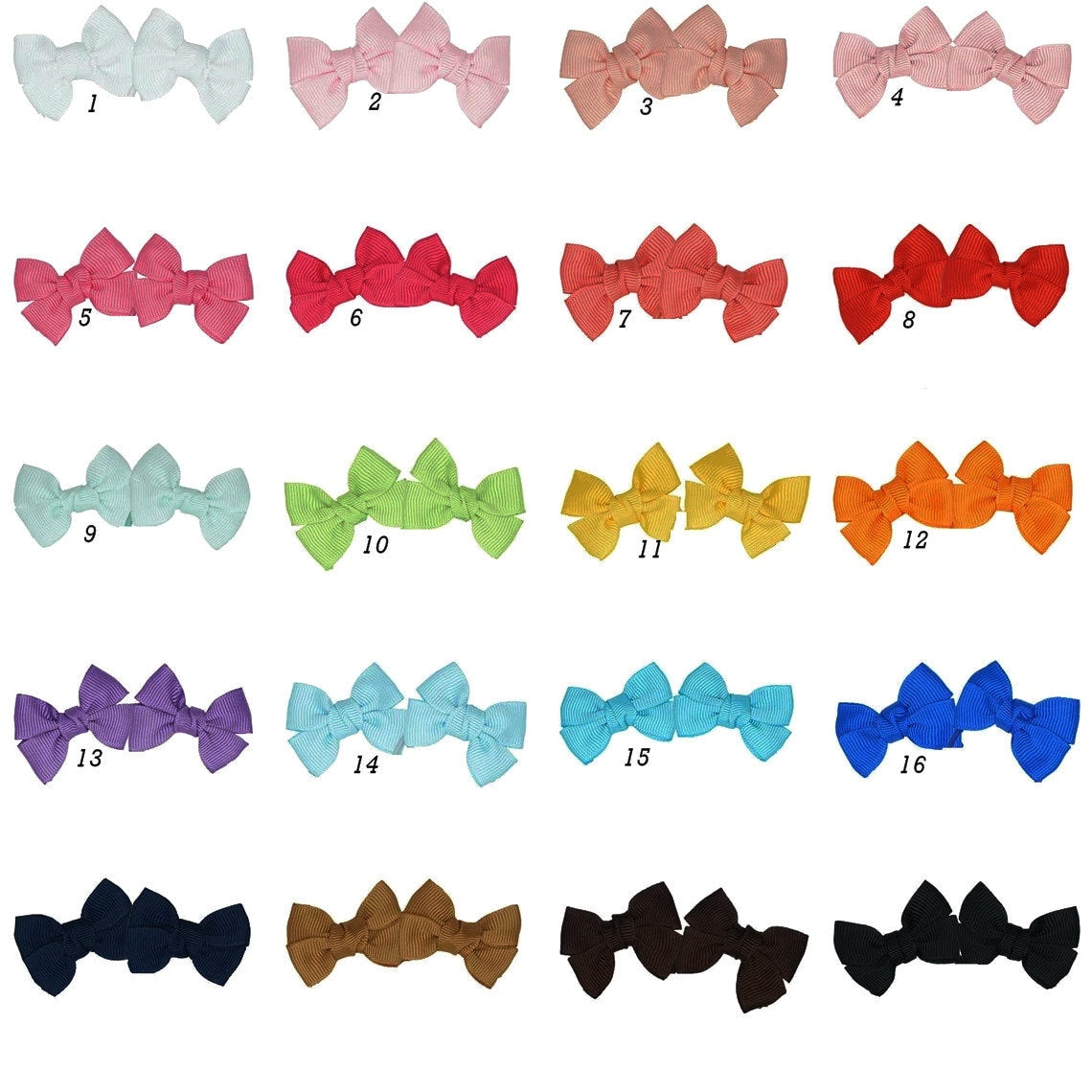 Puppy Bows super tiny 1.7" pleated center hair bowknot bow bands or barrette (fb416)