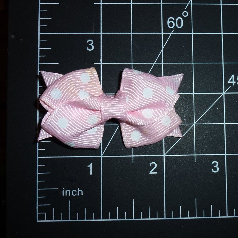 Puppy Bows ~ 1 for 3.50 2 for 5.50 double loop dots hair bowknot bow bands or barrette (fb219)