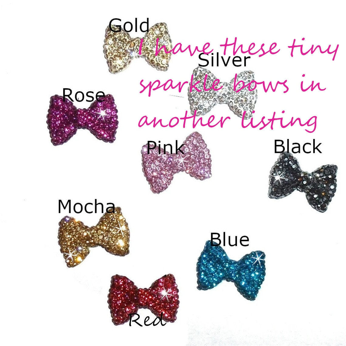 Puppy Bows ~ SMALL 1" rhinestone STUNNING SPARKLE! bowknot dog bow pet hair clip topknot barrette crystals!