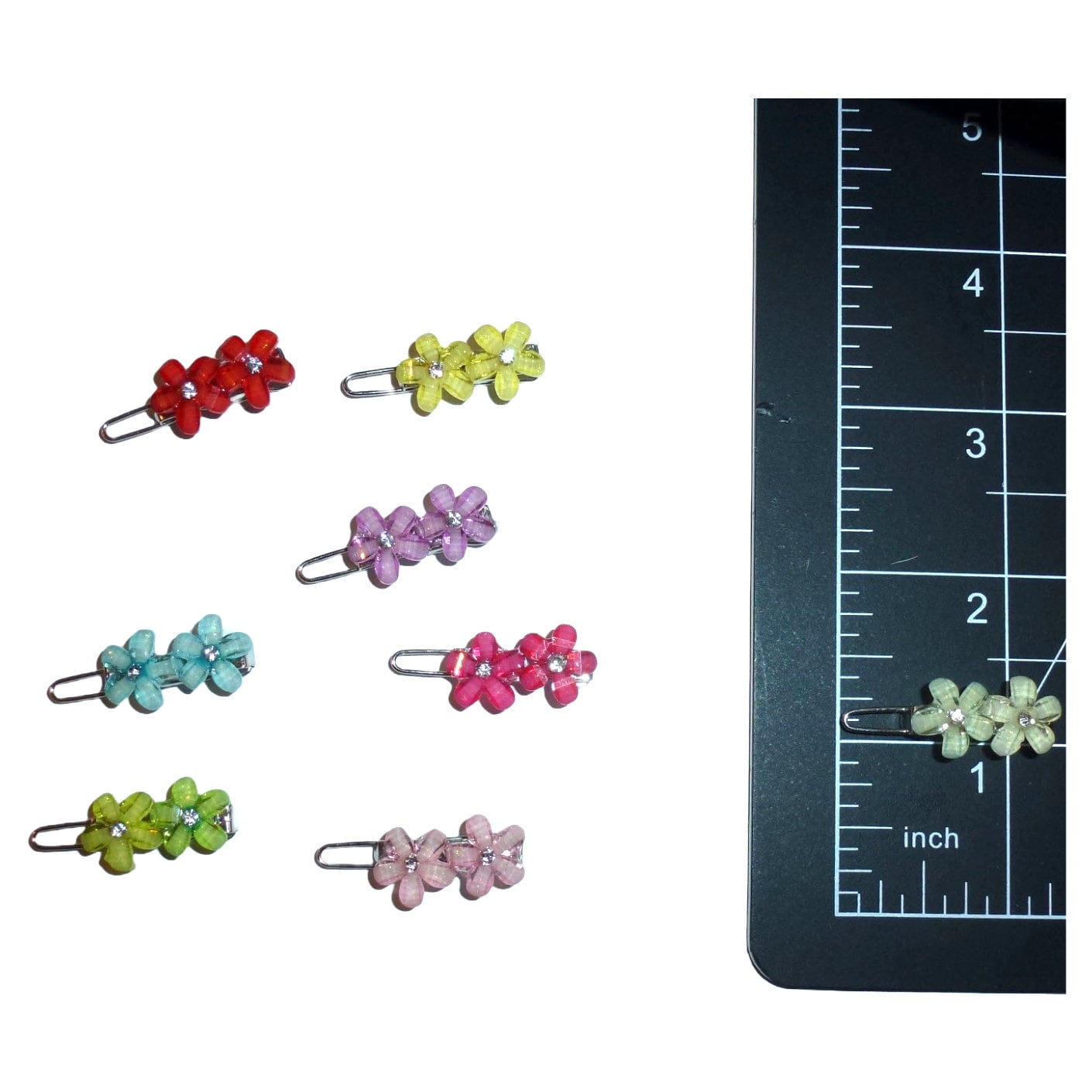 Dog wee super tiny shiny daisy flower pet hair barrette clip (TP30)
