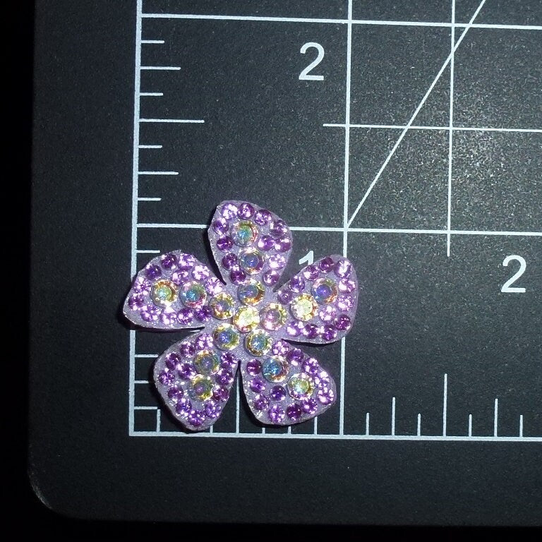 Puppy Bows ~ 1 for 2.69 2 for 4.69 padded rhinestone daisy flower small around 1" pet hair bow - (fb136)
