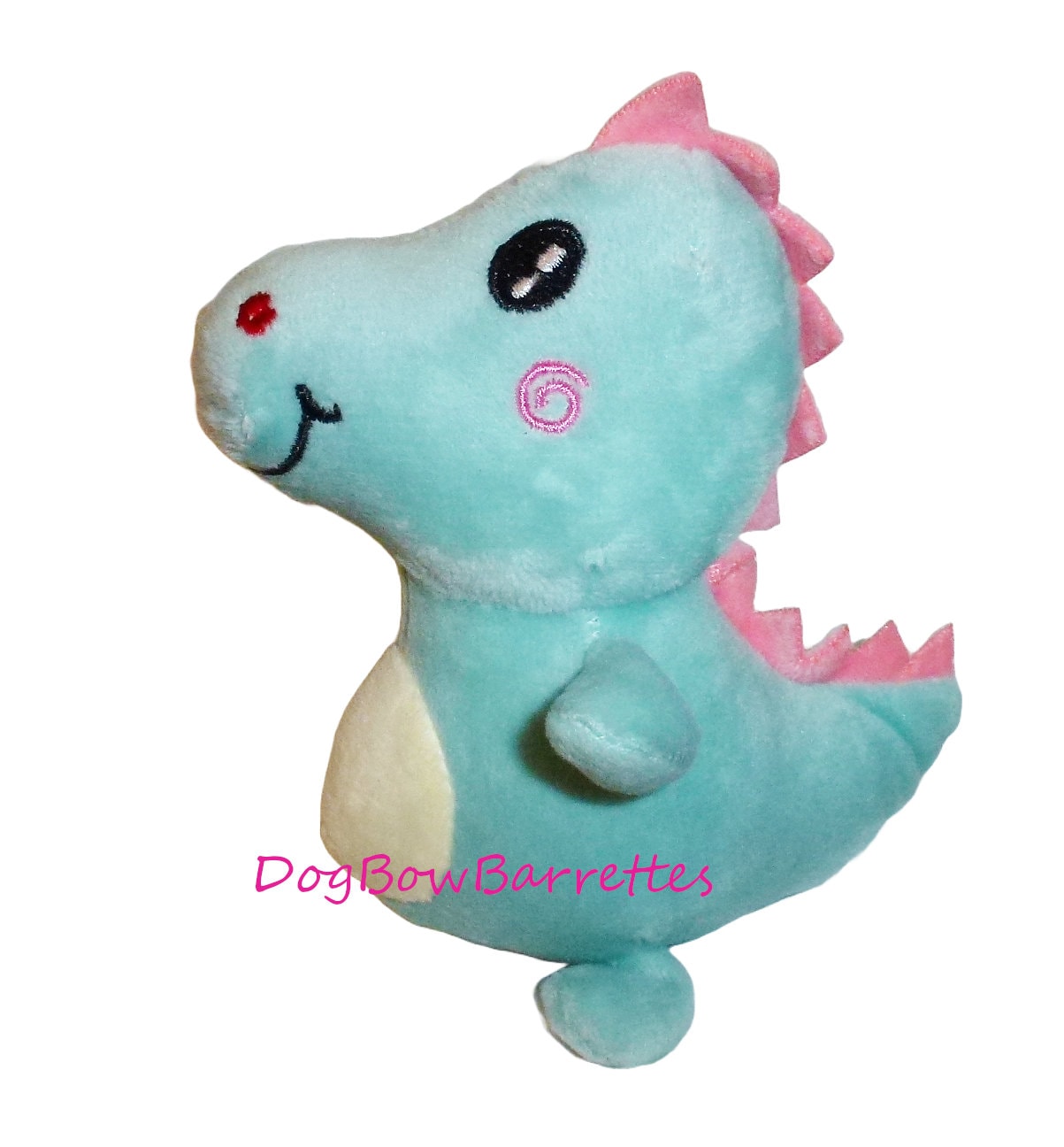 DogBowBarrettes tiny dragon for mini dogs birthday party favor plush stuffed squeaky dog toy (Y)