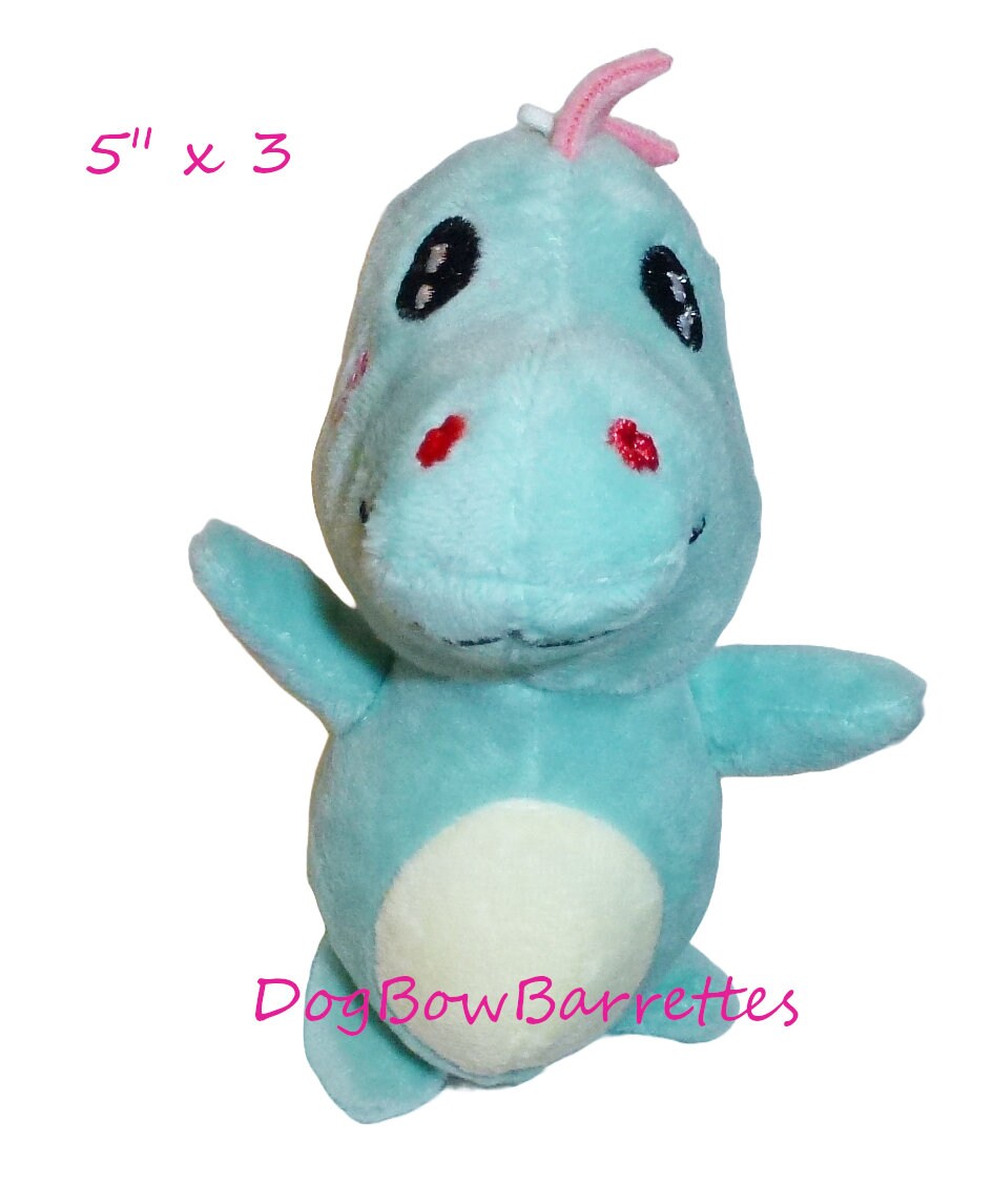 DogBowBarrettes tiny dragon for mini dogs birthday party favor plush stuffed squeaky dog toy (Y)