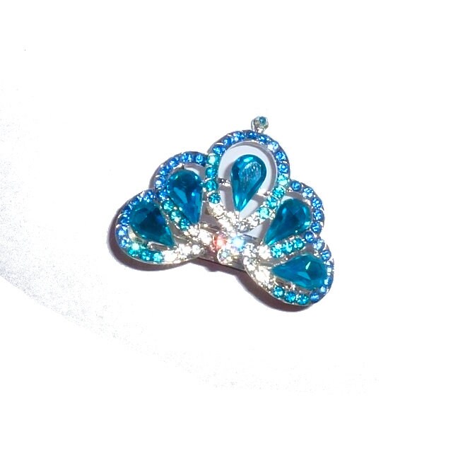 Puppy Bows ~ Stunning blue crystal rhinestone tiara crown for boy or girl dog bow pet hair clip topknot barrette Style #30