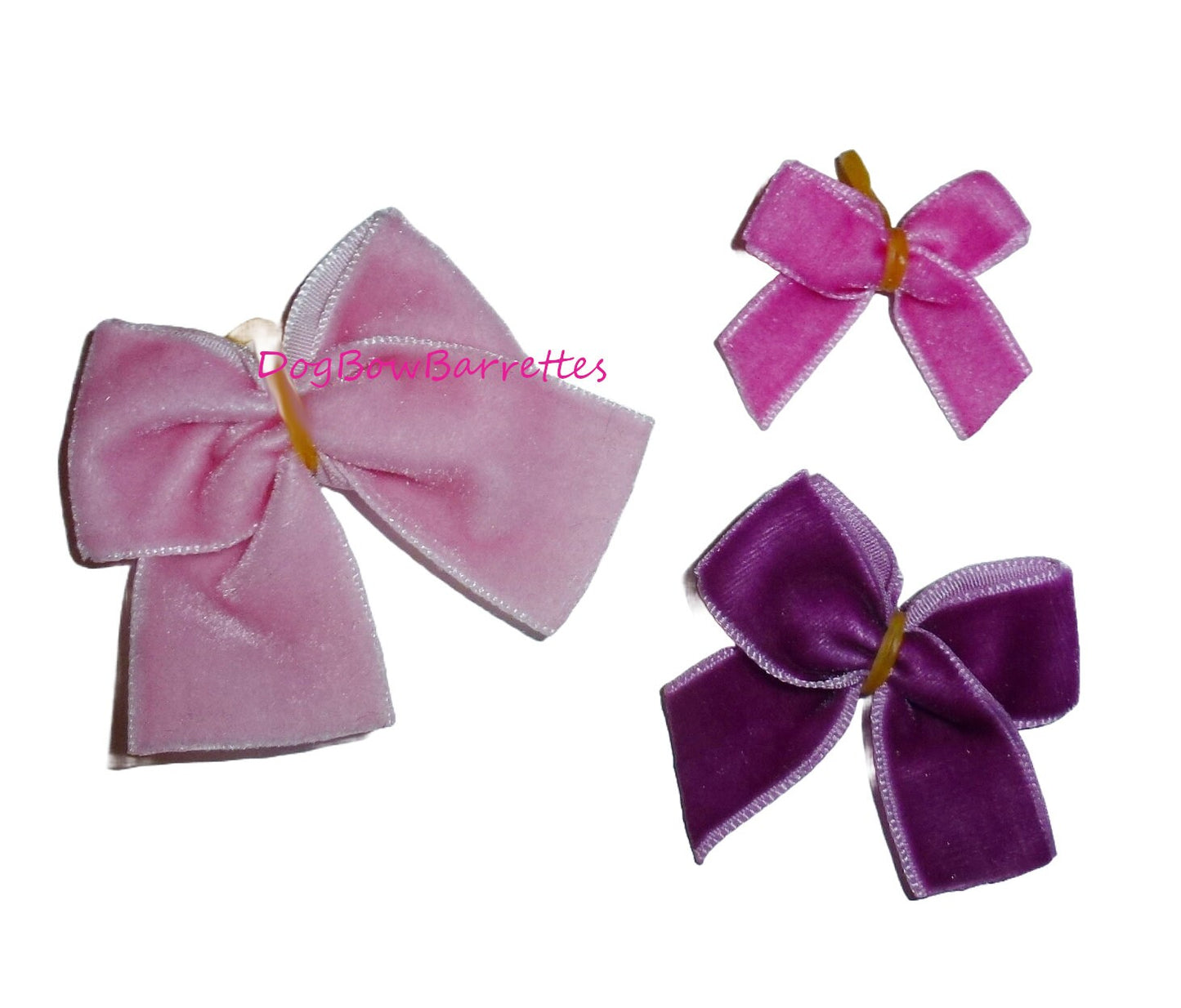 Puppy Bows ~ 30 posh velvet everyday dog grooming bows latex bands assorted colors