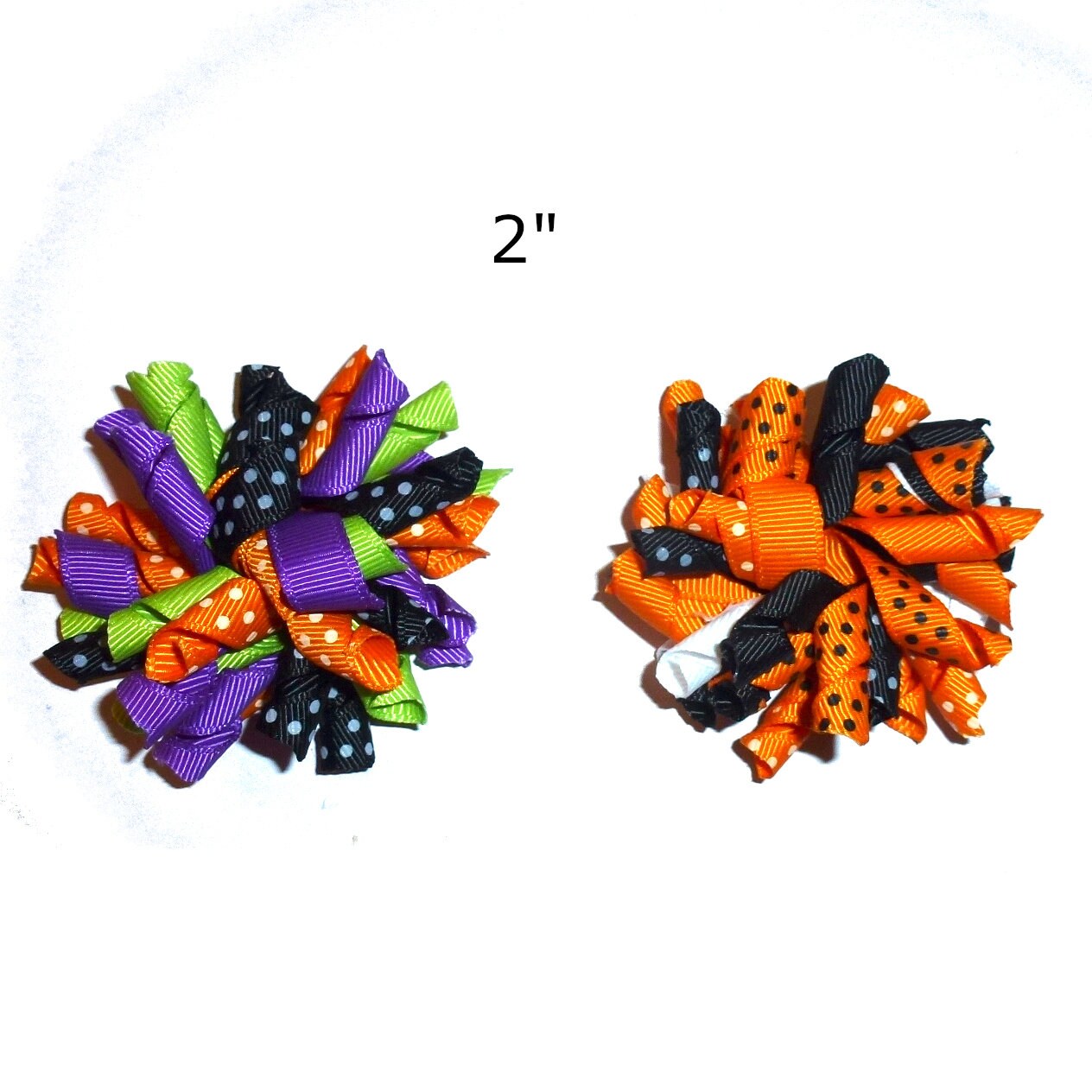 Puppy Bows Halloween black orange Korker loop collar slide 4" dog bow 2" pet hair clip barrette or latex bands (fb120)