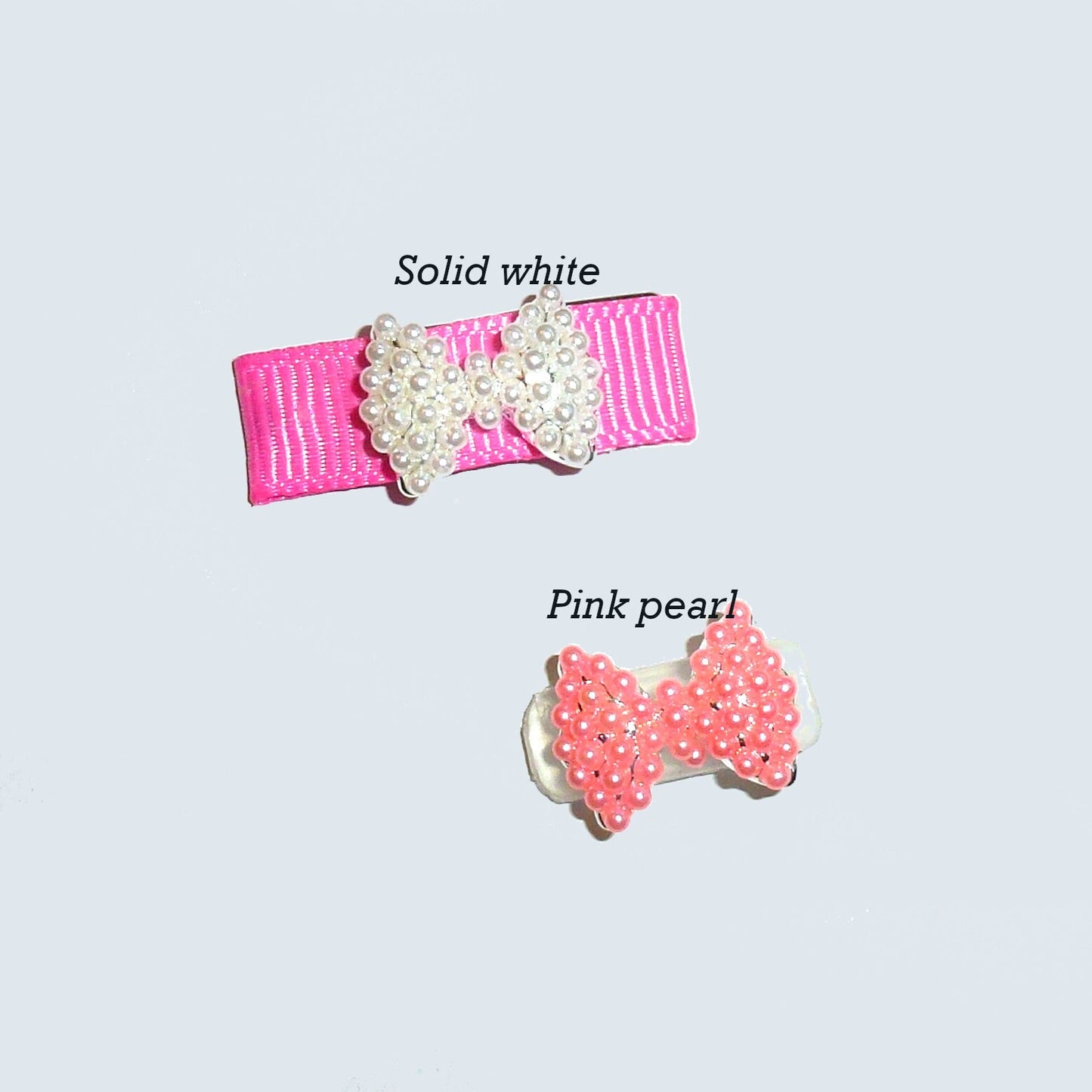 Puppy Bows ~ TINY 3/4" rhinestone bowknot dog bow pet hair clip topknot barrette