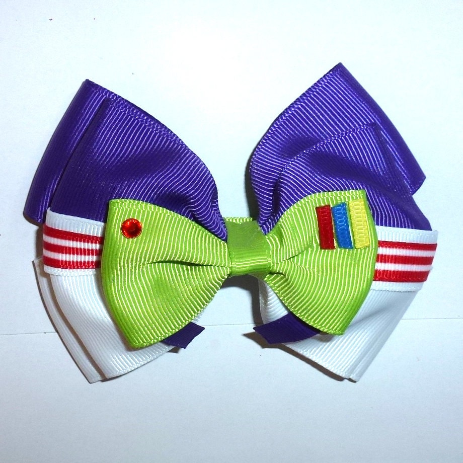 Puppy Bows ~ Buzz lightyear story bow tie dog collar slide accessory (DC31)