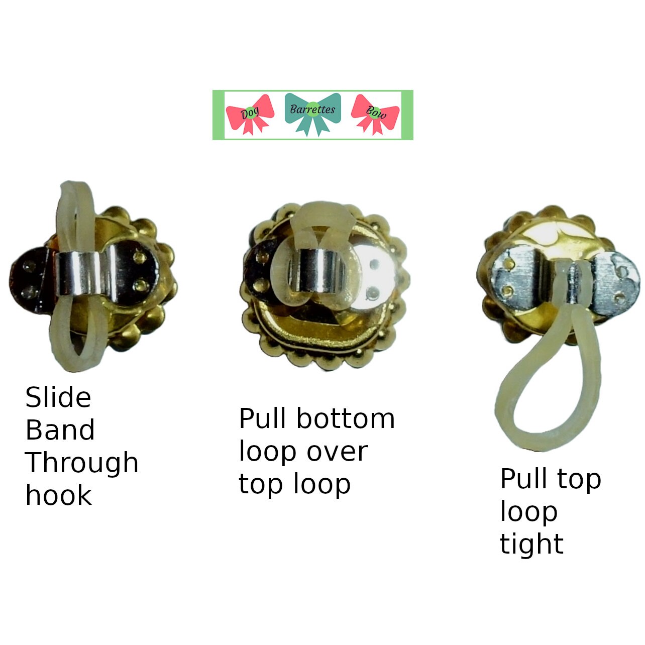 Puppy Bows ~ TINY 3/4" rhinestone bowknot dog bow pet hair clip topknot barrette