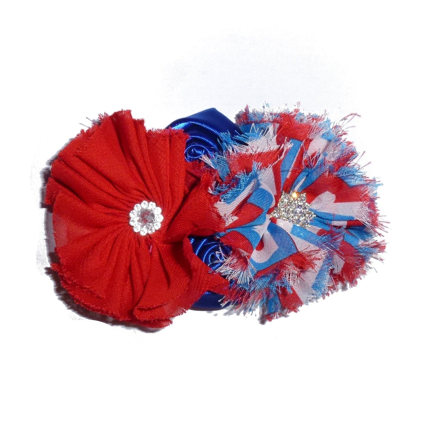 Puppy Bows ~ Large dog bow 4th of July patriotic red/white/blue dog collar slide accessory ~USA seller (DC7)