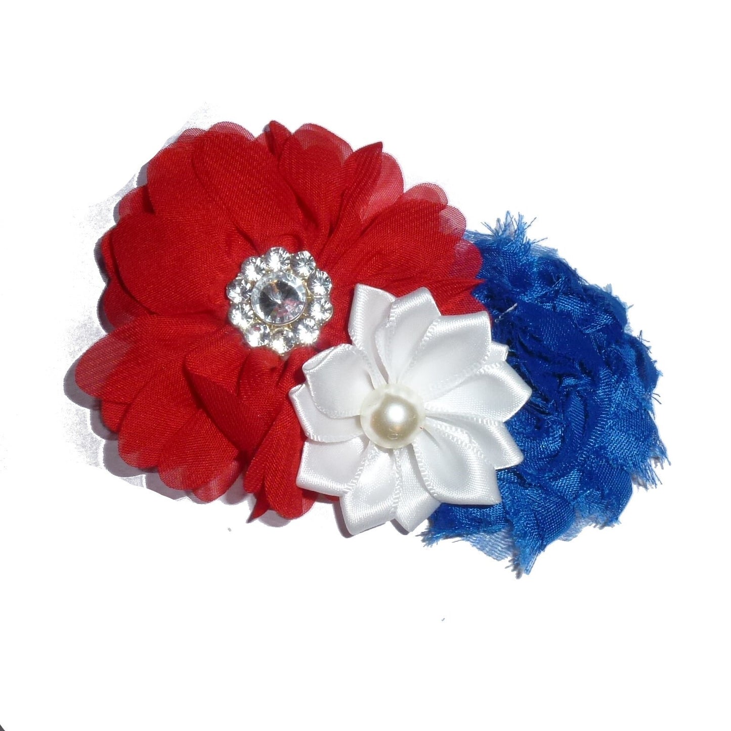 Puppy Bows ~ Large dog bow 4th of July patriotic red/white/blue dog collar slide accessory ~USA seller (DC7)