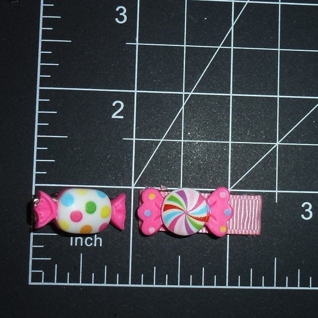 Pink candy bows 1 for 2.75 2 for 5.00 snap clip dog flower barrette clip pet hair bow (fb442)