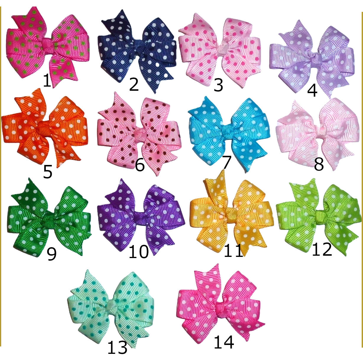 Puppy Bows windmill polka dots hair bowknot bow bands or barrette (fb340)