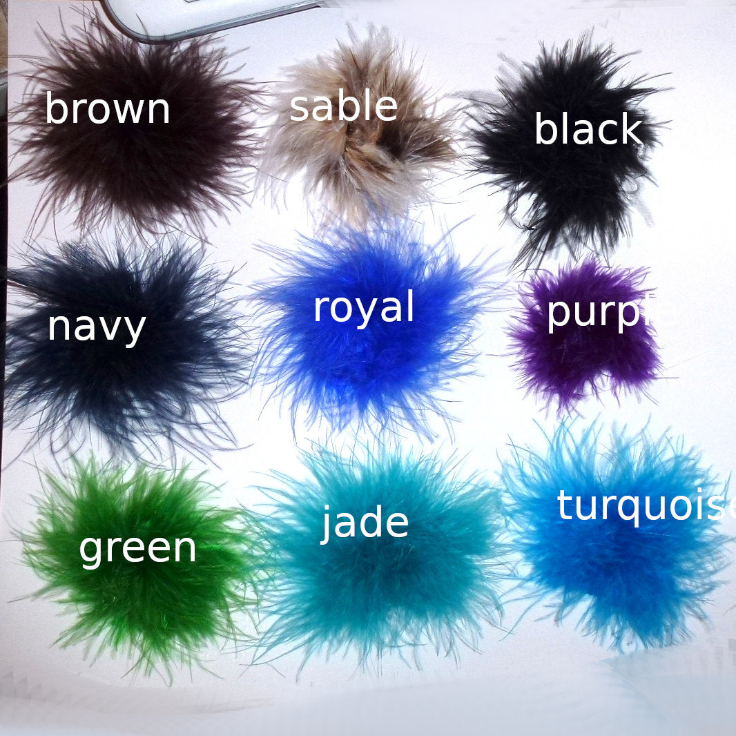 Puppy Bows ~ Feather boa dog bows marabou MANY colors available pet hair barrette clip
