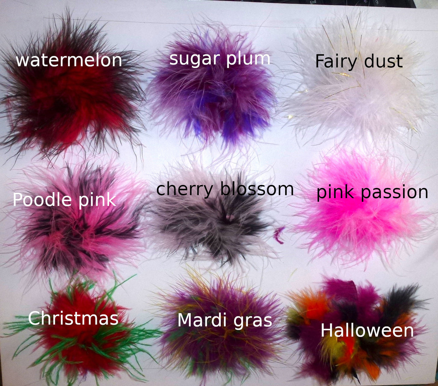 Puppy Bows ~ Feather boa dog bows marabou MANY colors available pet hair barrette clip