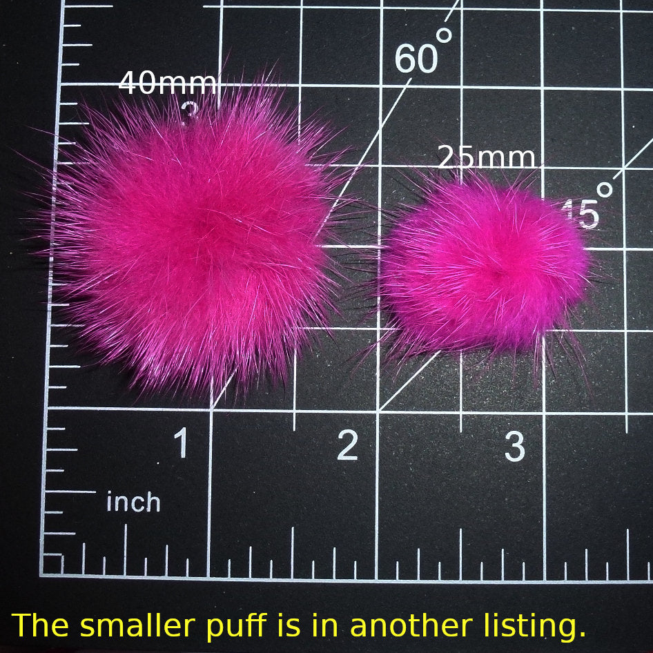 Puppy Bows ~ 1.5" fuzzy feather fur marabou style ball puff pet dog hair bow