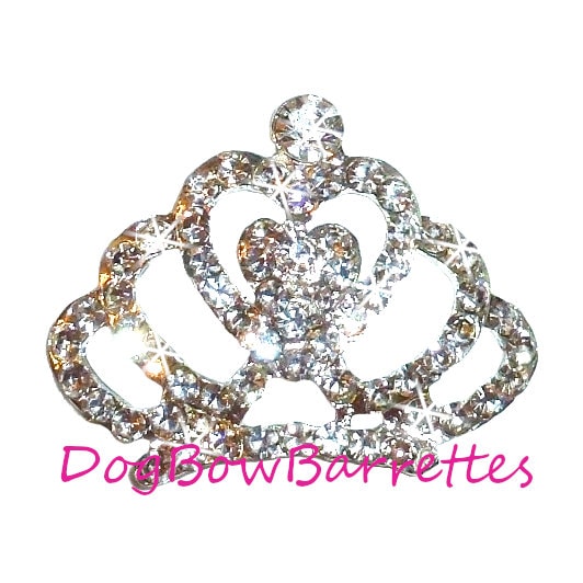 Puppy Dog Bows Tiara for dogs rhinestone center pet hair show bow barrettes or bands (rb62)