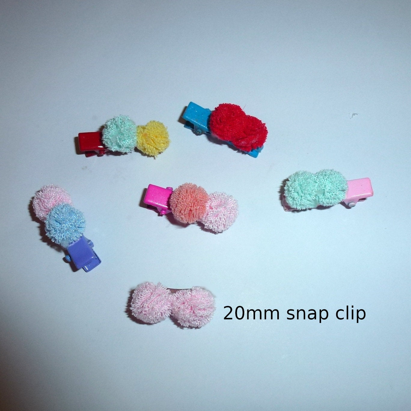 Tiny mesh balls Dog bow alligator snap clip set 6 pet bowknot barrette hair clips (fb194)