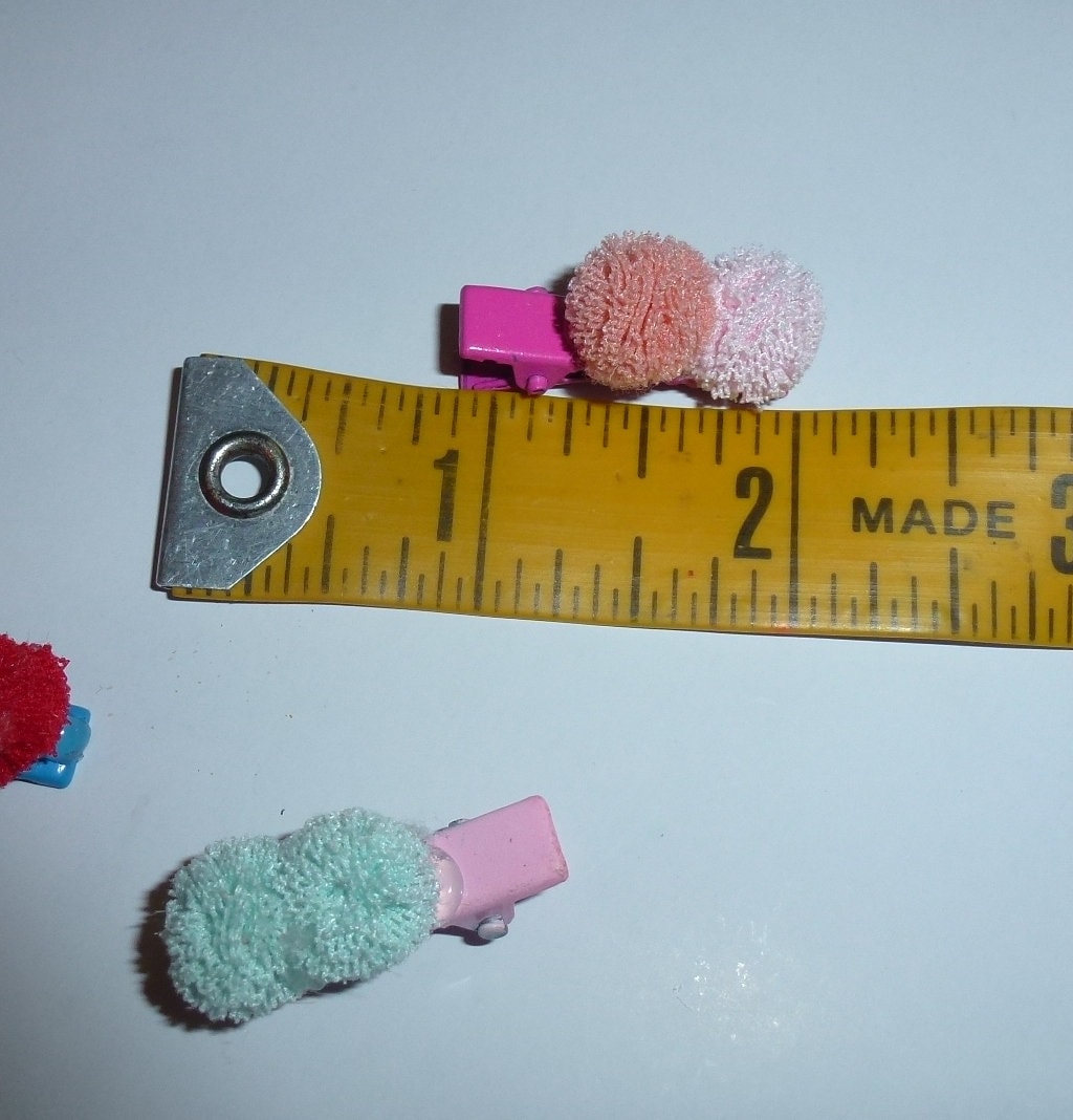 Tiny mesh balls Dog bow alligator snap clip set 6 pet bowknot barrette hair clips (fb194)