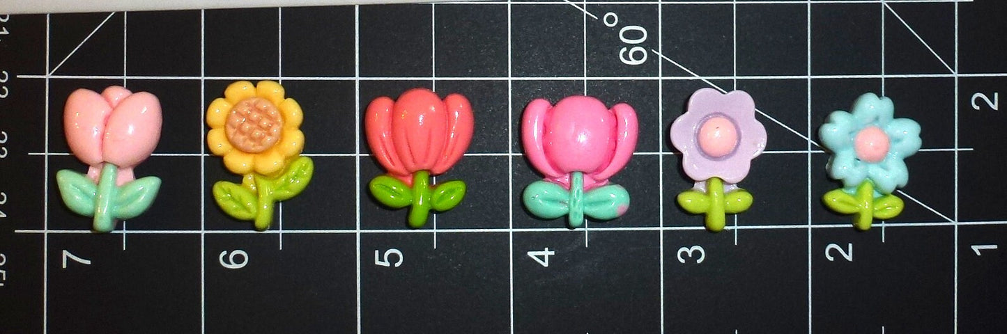 Puppy bows ~ Set of 6 fun flowers daisy tulip bow for small dogs pet (FB631)