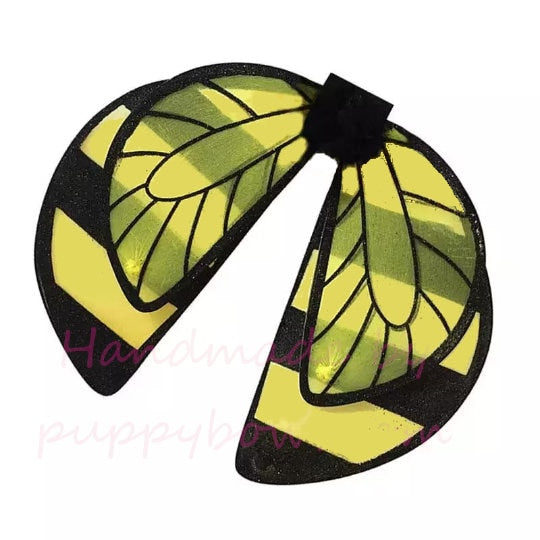 Puppy Bows ~ bumble bee glitter wings costume for large dog fit 20+