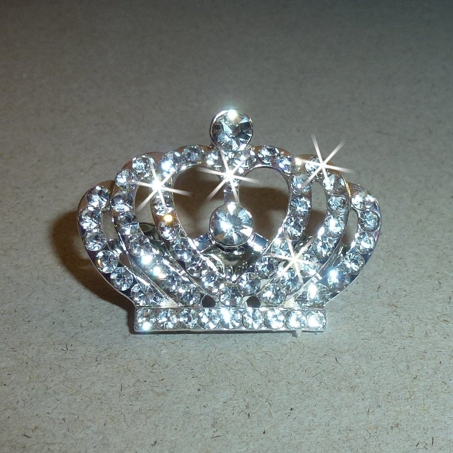 Puppy Bows LATEX BANDS or barrette! swirly heart tiara rhinestone pet hair hairpin crown clip 1.50" (rbstht)