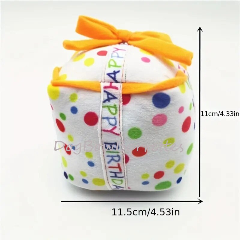 Happy Birthday plush stuffed dog gift squeaky party decor favor toy photo prop
