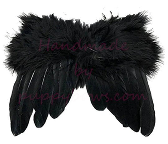 Christmas Angel wings for cats rabbits small animals white dog costume feather 2 - 12lbs