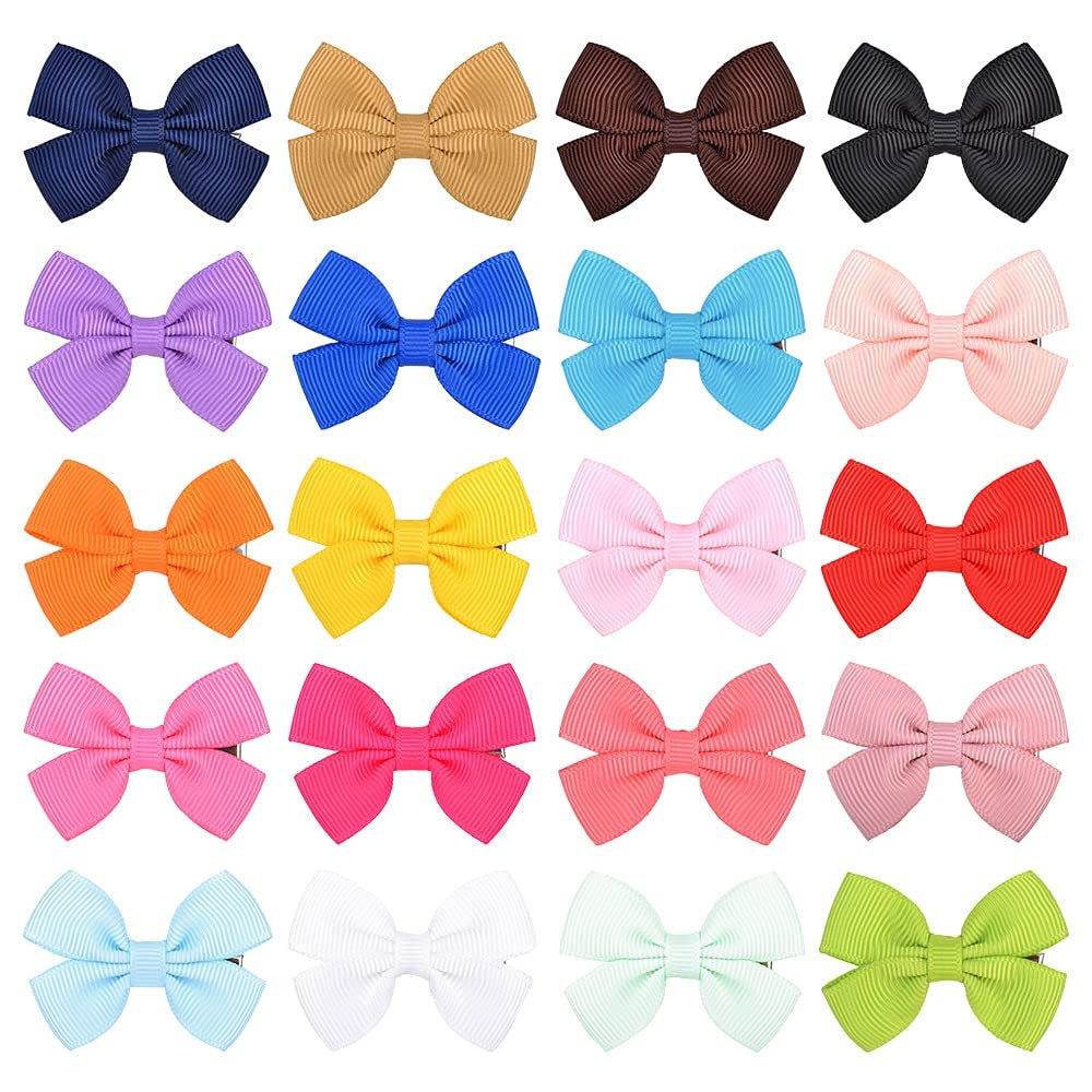 Puppy Bows ~20 bows 20 colors alligator clip attached SMALL double loop hair bowknot bow (fb367)