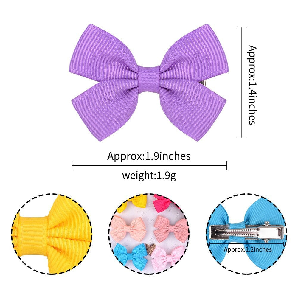 Puppy Bows ~20 bows 20 colors alligator clip attached SMALL double loop hair bowknot bow (fb367)
