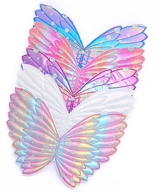 Angel fairy butterfly wings for dogs quilted embroidered pink blue purple or orange dog costume