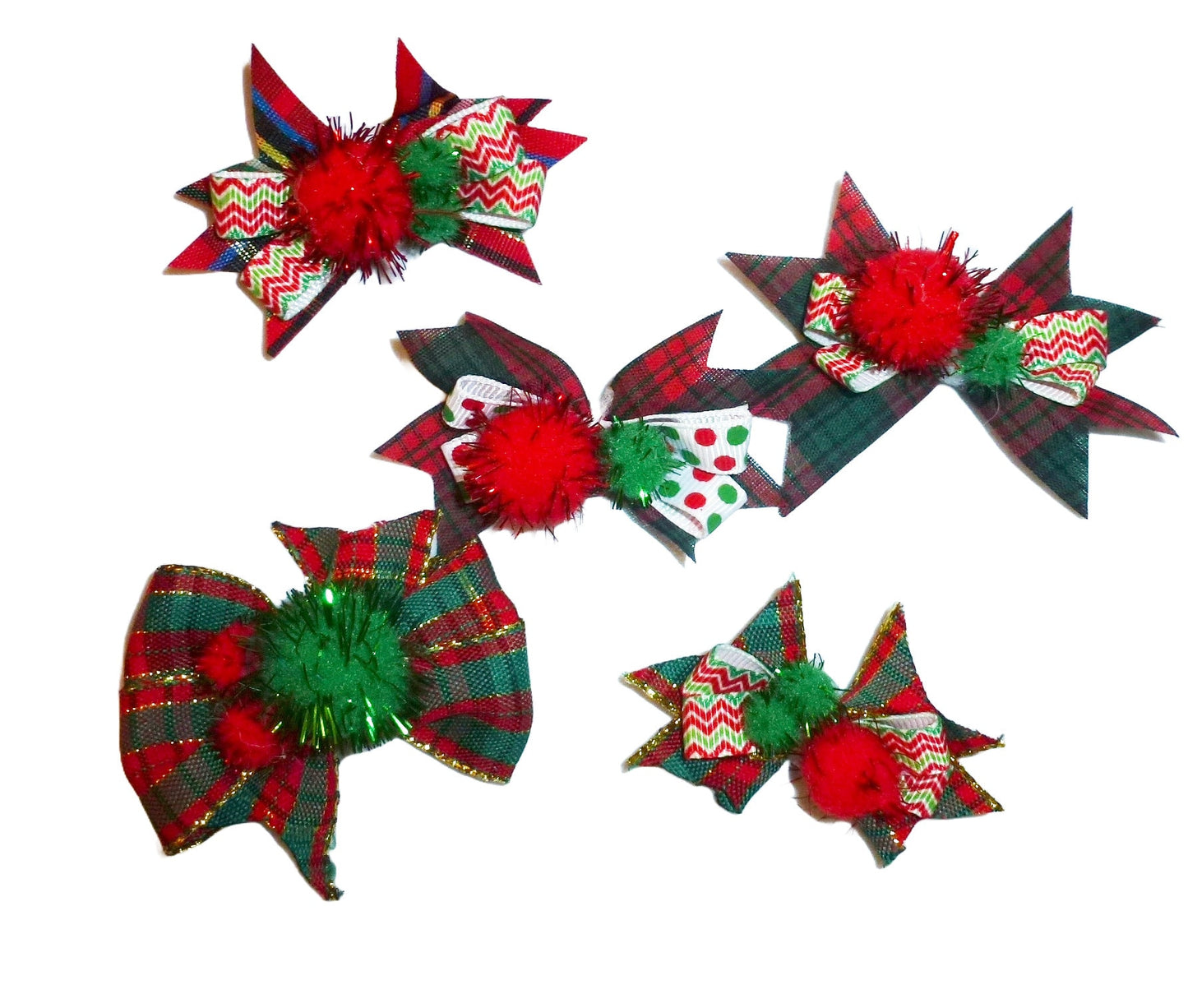 Dog Bow Barrettes Christmas 5pcs pet hair grooming bows (FB615)