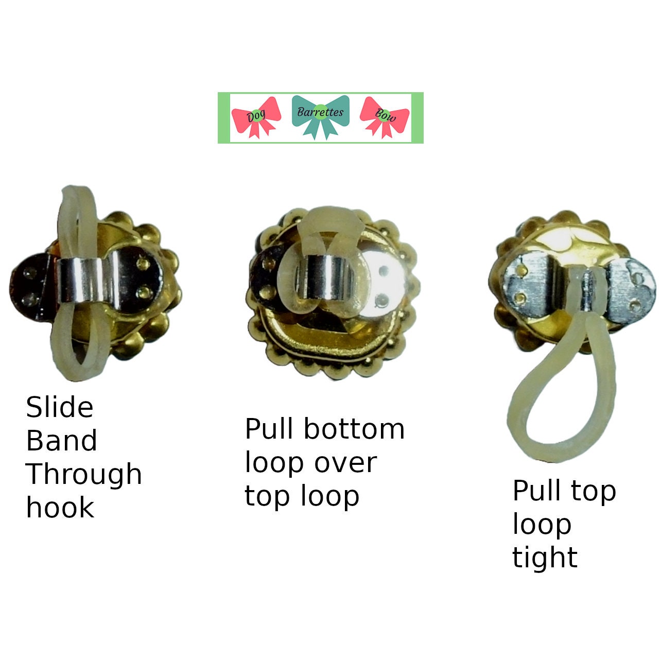 Dog Bows ~ Bowknot Wee super tiny bow less than 1" pet hair barrette clip (TB1)