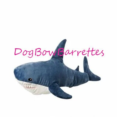 DogBowBarrettes Shark 16" plush stuffed animal party prop squeaky dog toy (to3)