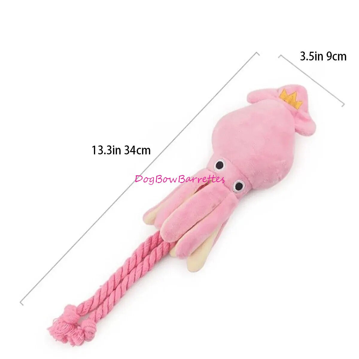 DogBowBarrettes Octopus 13" plush stuffed animal party theme decor squeaky dog toy (to1)