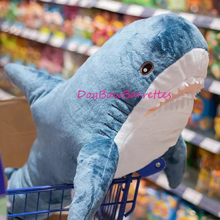 DogBowBarrettes Shark 16" plush stuffed animal party prop squeaky dog toy (to3)