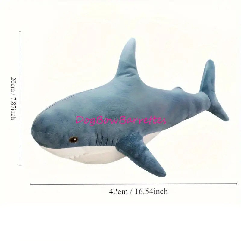 DogBowBarrettes Shark 16" plush stuffed animal party prop squeaky dog toy (to3)