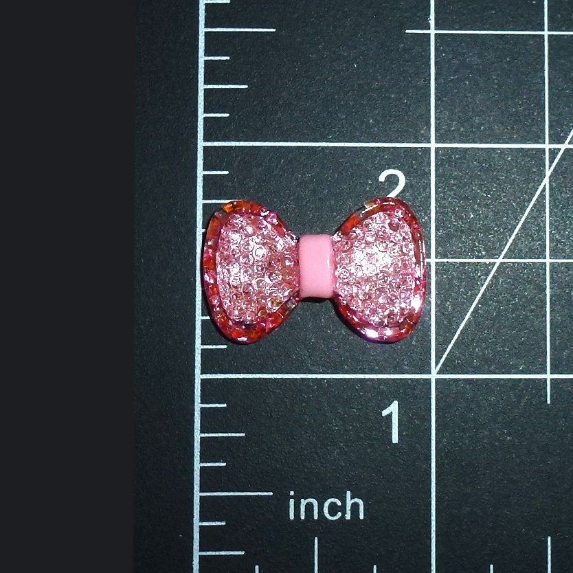 Puppy bows tiny shiny 3/4" bowknot pet hair barrette clip (fb207AC)