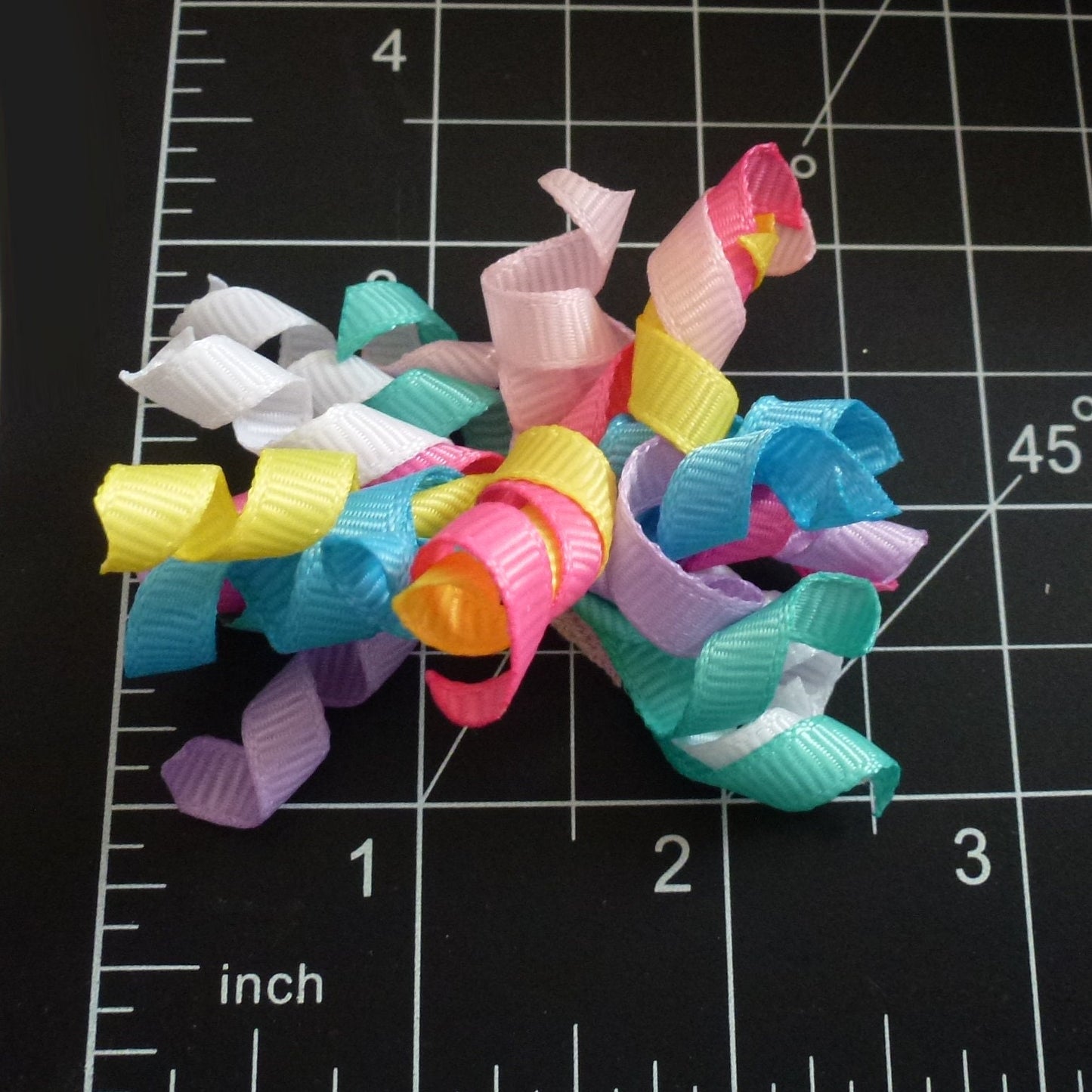 Puppy Bows pastel rainbow Korker loop dog bow pet hair clip barrette or latex bands corky curly corker (fb556)