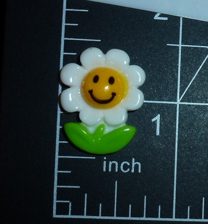 Puppy Dog Bows ~ Happy face daisy flowers plastic puppy clips pet hair bow barrettes or bands (fb414E)