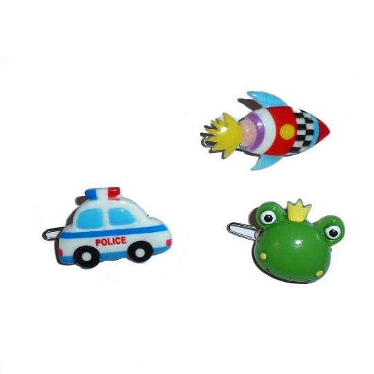 Puppy Bows ~ Dog bow for boys police car, rocket ship, frog, helicopter, football, sailboat clip small pet hair clips (fb100)