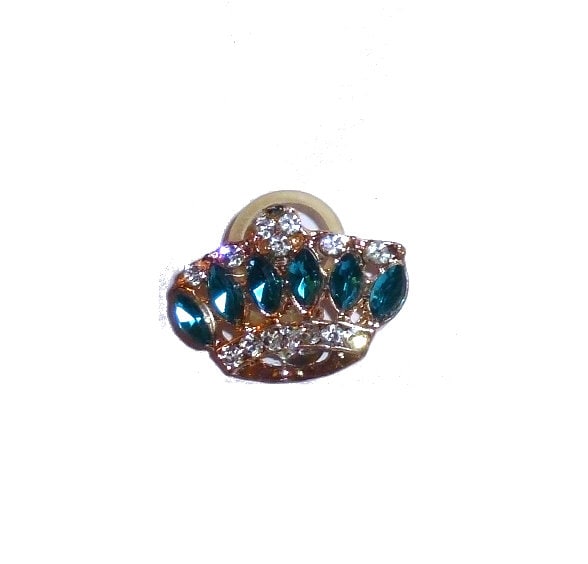 Dog Bows ~ Crown gold or blue Wee super tiny bow less than 1" pet hair barrette clip (fb411C)