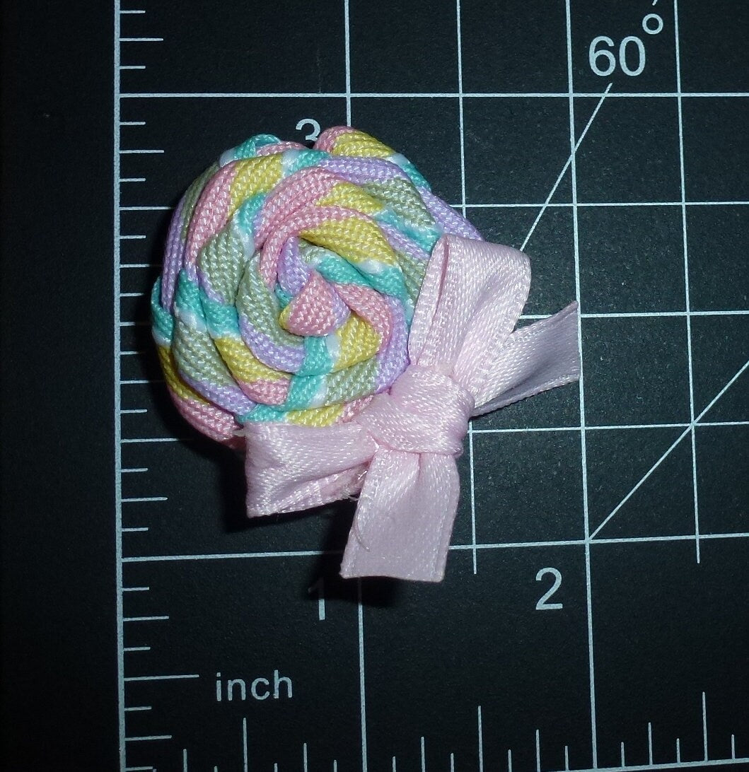 Puppy Bows ~ Pastel rainbow candy flower hair bows collar slide barrette or bands pet dog bow (fb200d)