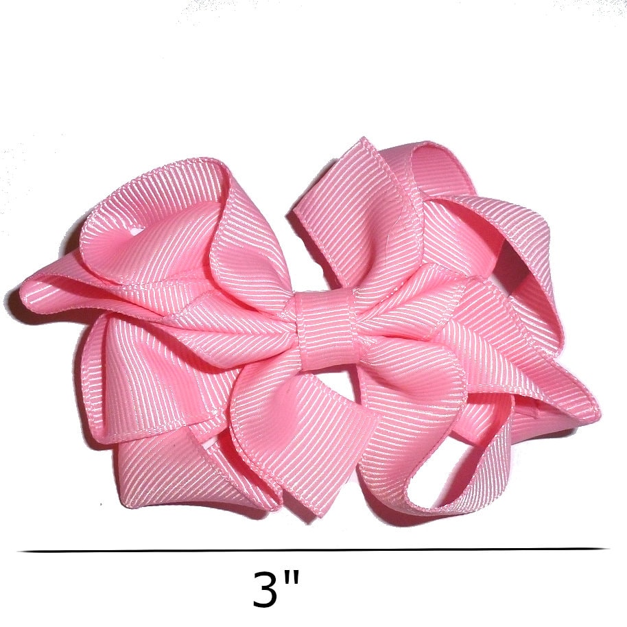 Puppy Bows ~ Pink twisted bow 3" big dog hair bowknot bow bands or barrette or collar slide (dc34)