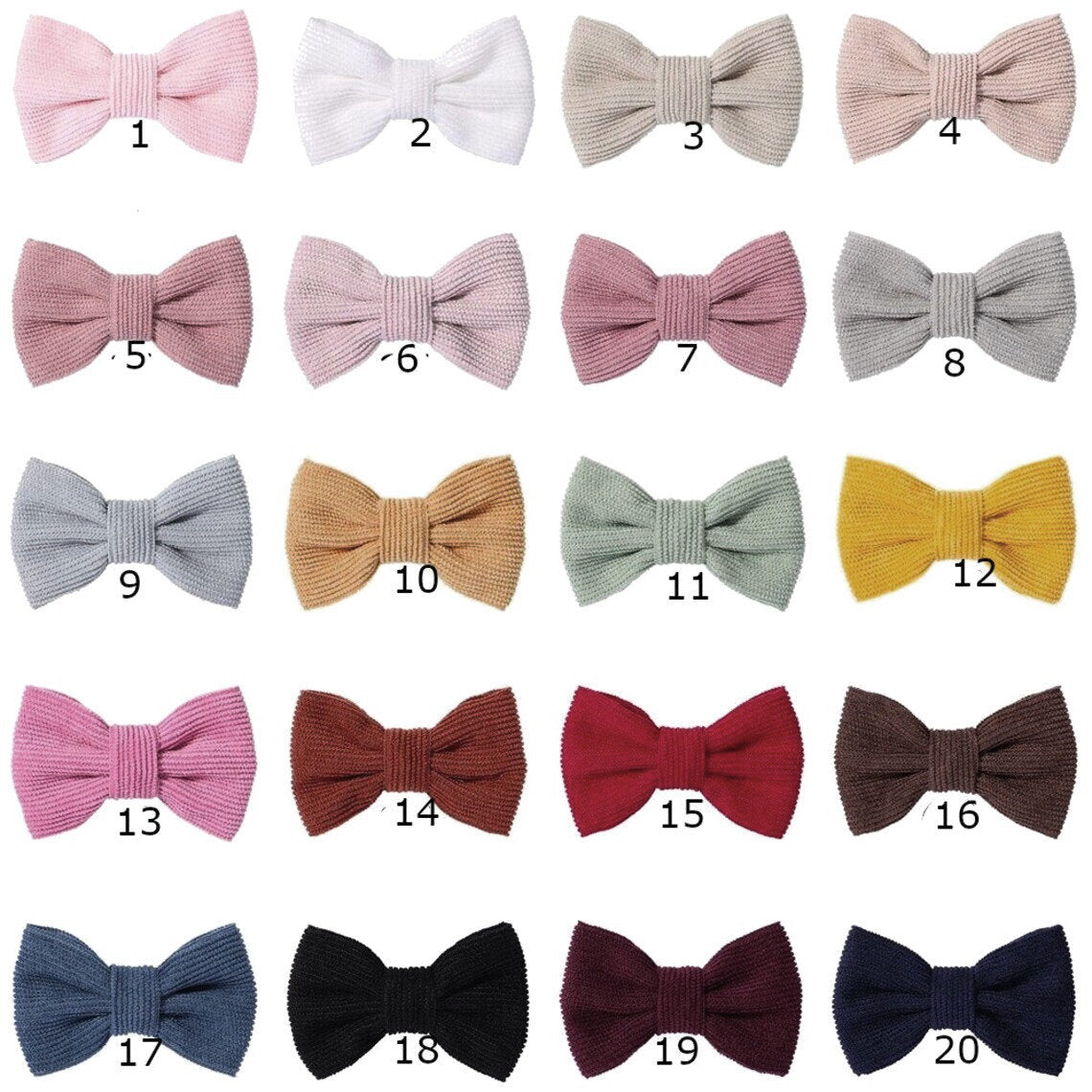 Puppy Bows ~ corduroy pet hair bowknot bow bands or barrette (fb415)