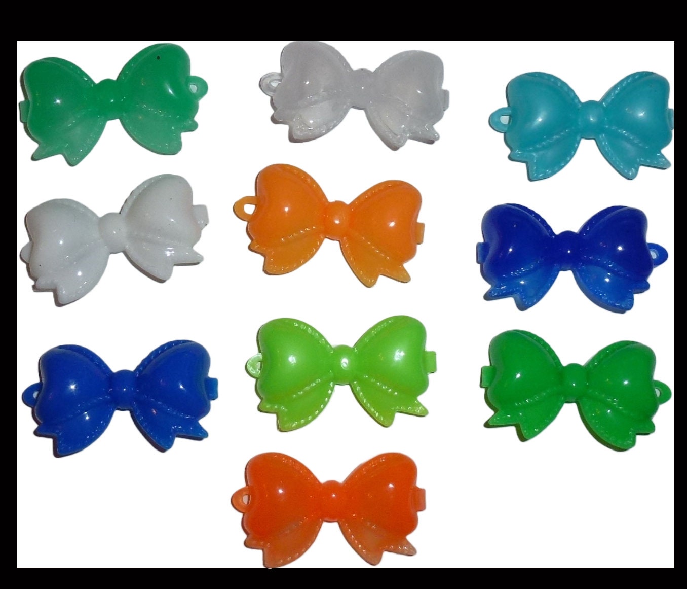 Puppy Bows ~ Dog bow plastic ball clip set 8 pet bowknot barrette hair clips (fb281)