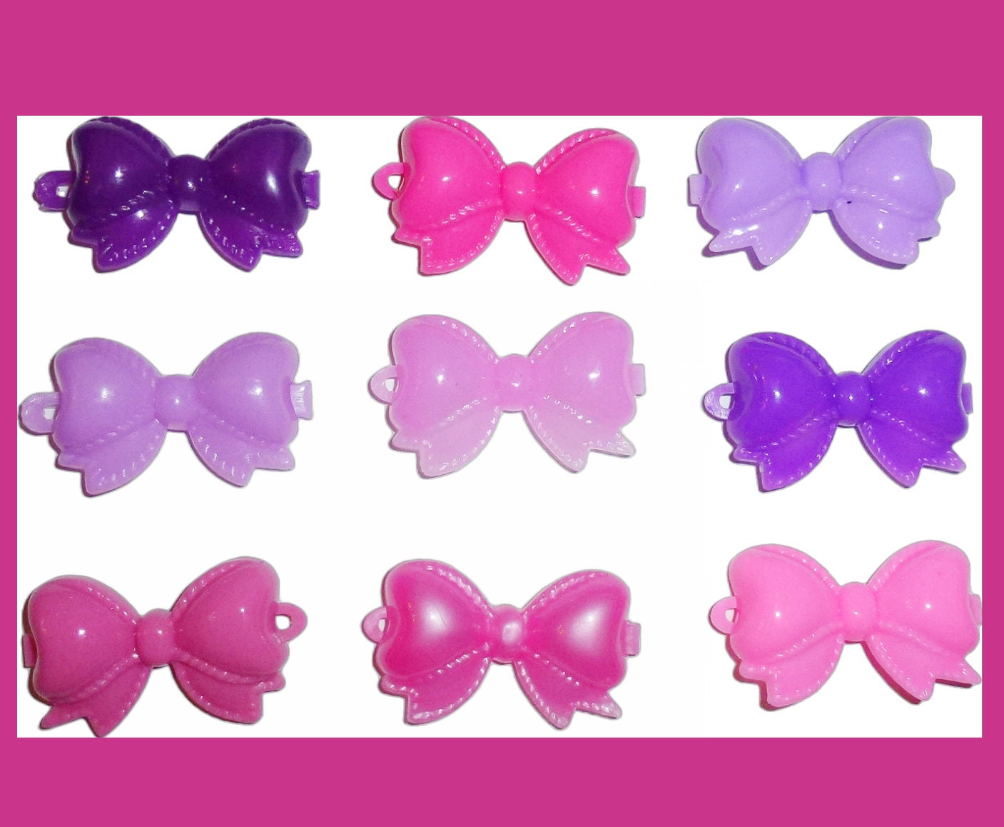 Puppy Bows ~ Dog bow plastic ball clip set 8 pet bowknot barrette hair clips (fb281)
