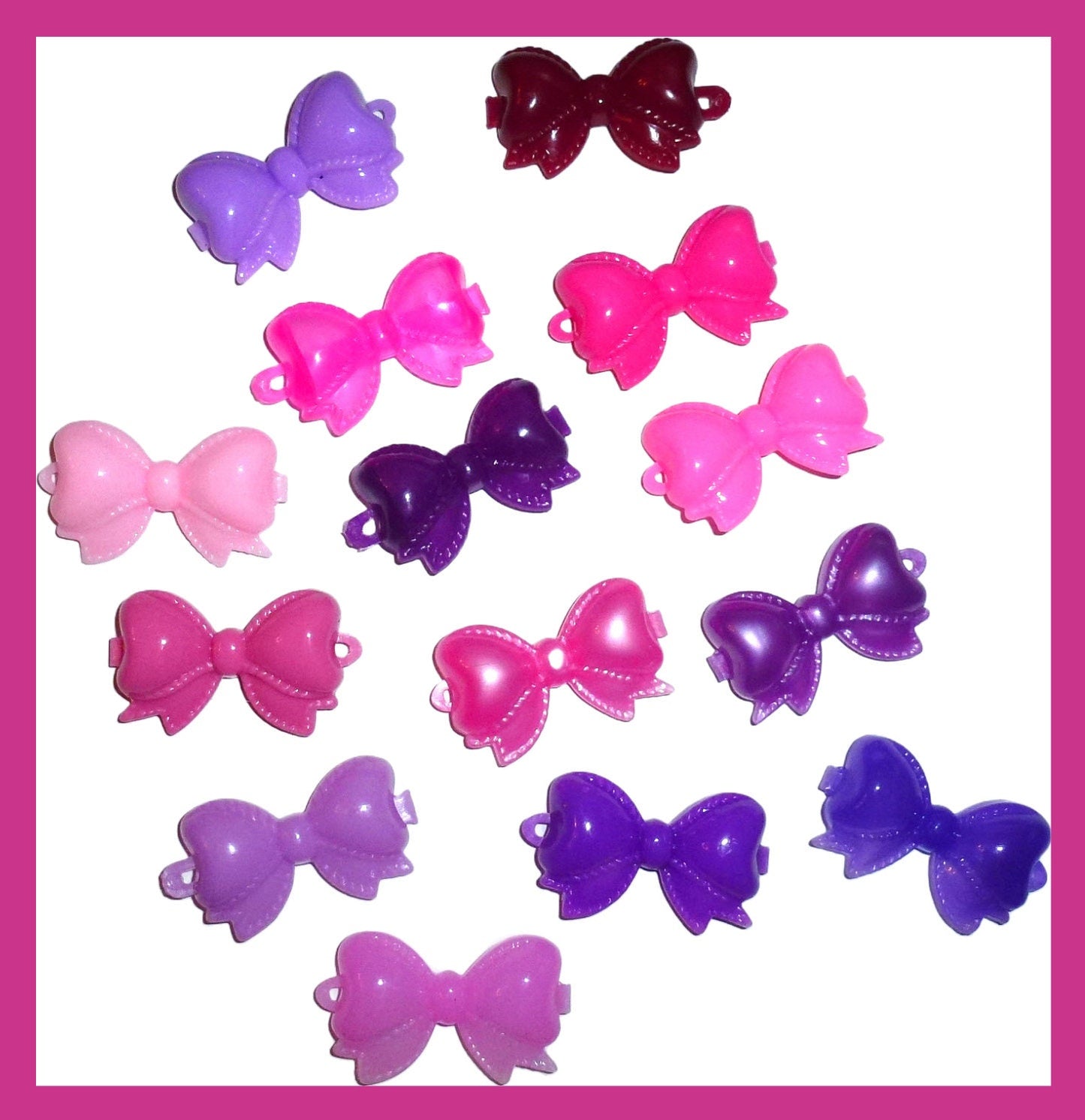 Puppy Bows ~ Dog bow plastic ball clip set 8 pet bowknot barrette hair clips (fb281)
