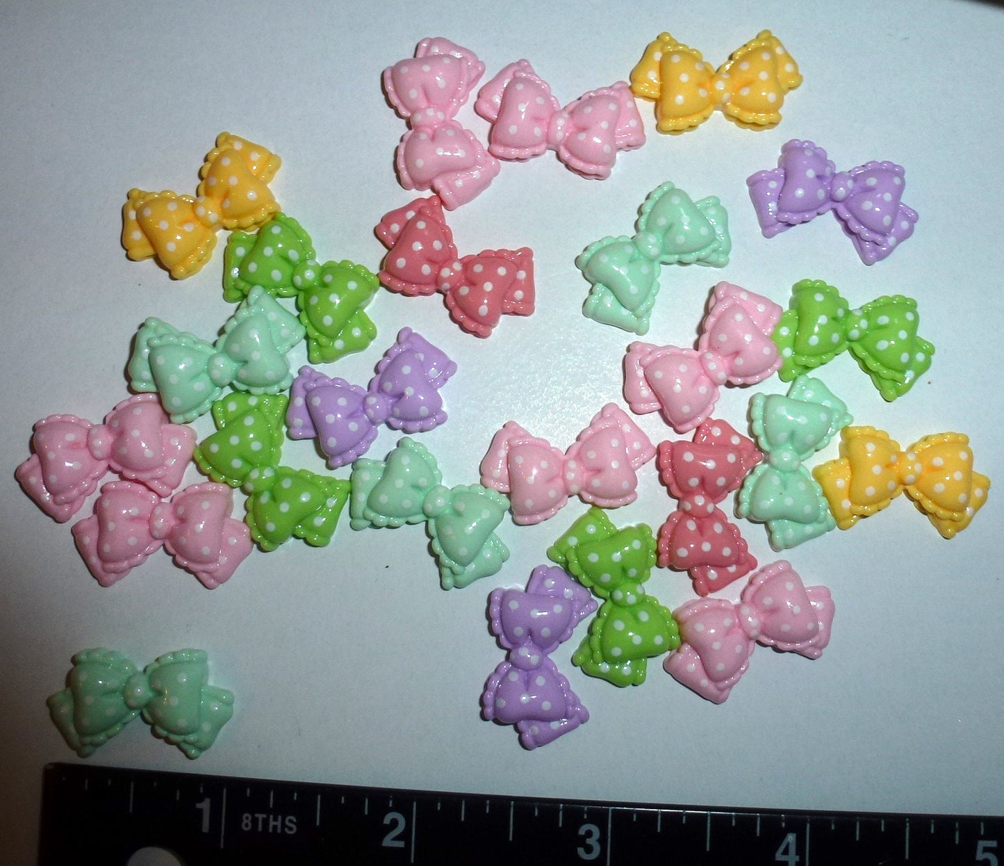 Puppy Dog Bows ~ Super cute pastel dots 1" color bowknot pet hair bow barrettes or bands (fb215C)
